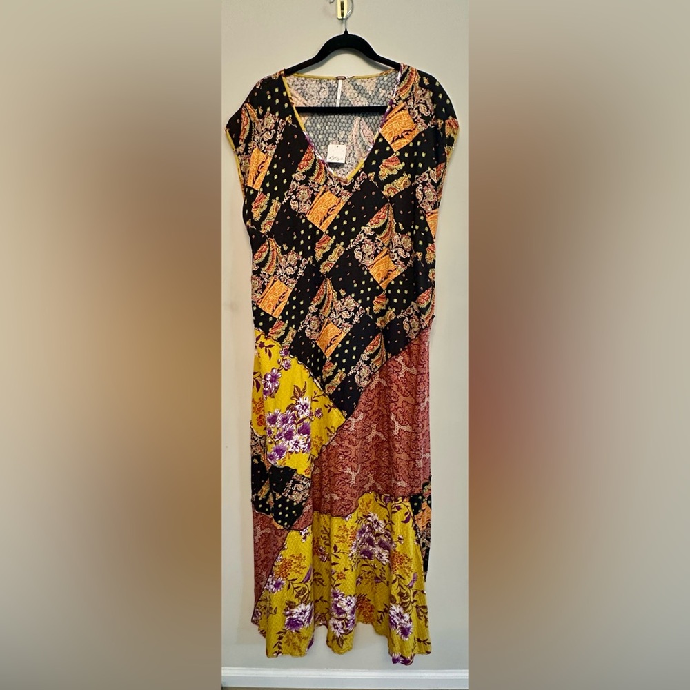Free People Multicolor Patchwork Maxi Dress